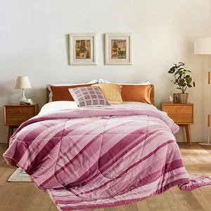 Custom New Designed Luxury Multicolor Warm Winter Plush Fluffy Comforter Quilt Set