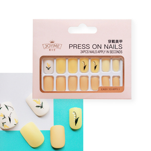 Rosalind — kit d'accessoires pour ongles, personnalisés, jaunes, à pression, ongles artificiels, bâton de vernis gel avec adhésif, 24 pièces - Product Image 3