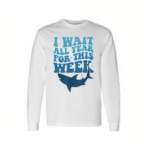 Camiseta de manga larga Shark Lover Ocean Wildlife Espero todo el año por esta semana - Product Image 2