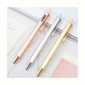 Rose Gold Metal Click Pen Which Is Office Supplies Custom Engraved Ballpoint Pens for Promotional <b>Gifts</b> & <b>Stationery</b> - Product Image 1