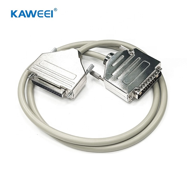 Custom 25P D-Sub Male to Female Connector Cable Assembly for Scientific Analysis Equipment