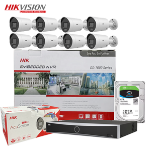 <span class=keywords><strong>Hikvision</strong></span> אנגלית גרסה 8 mp acusense כפולה כדור מיקרופון כפול מצלמה 8ch poe 1u k סדרה 4K nvr plug & לשחק ערכת מעקב הביתה - Product Image 1