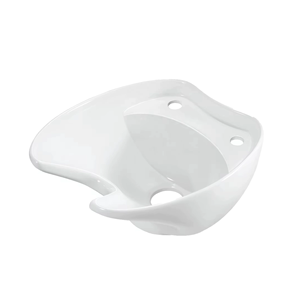 Bac de lavage simple pour salon de coiffure et de beauté, en céramique émaillée noir et blanc doré, avec fonction de rinçage - Product Image 2