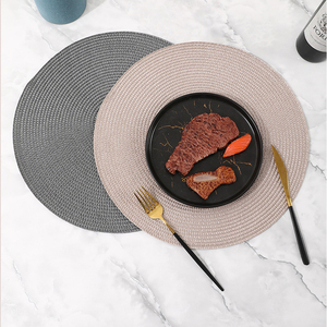 Scandinavian Style Round Woven Western Placemats Dining Table Heat Insulation Anti-scald Coffee <b>Cups</b> and Bowls <b>Mats</b> - Product Image 1