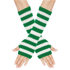 <span class=keywords><strong>Gants</strong></span> en acrylique <span class=keywords><strong>mi</strong></span>-<span class=keywords><strong>longs</strong></span> sans doigts pour femmes 30 longues rayures colorées à la mode nouveau Style automne hiver chaleur - Product Image 6