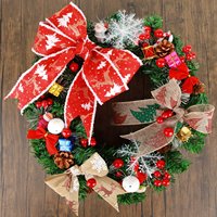 Ruban de Noël en lin, guirlande, nœud décoratif, boîte de présentation avec lien doré gaufré et motif renne écossais BK206031701