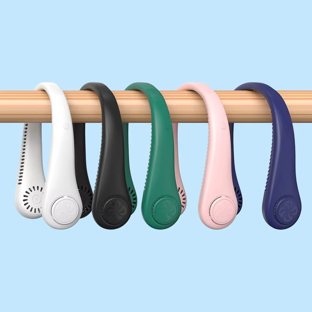 Portable 5 Speeds 2000mAh Bladeless Rechargeable Neck Fan 360 Degree Cooling Personal Ventilator Wearable Neck Fan With Display