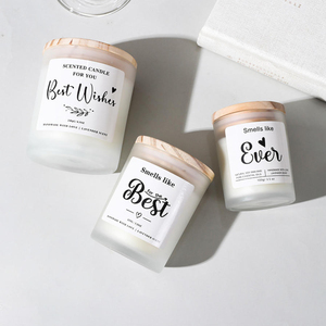 เทียนหอมกลิ่นวานิลลาผสมโกโก้ รับผลิตแบรนด์ส่วนตัว ตกแต่งบ้านสวยงาม บรรจุในขวดแก้วฝ้าพร้อมฝาไม้ - Product Image 3