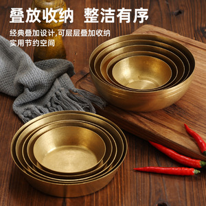 Vintage Gold Stainless Steel Kimchi Bowl Set 10cm Snack Dish For Party Hotel Meals - Product Image 4