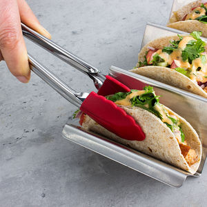 Support pour Taco en forme de <span class=keywords><strong>U</strong></span>, plateau en acier inoxydable 430 #, 4 paquets, assiette de couleur, en argent inoxydable, 200 pièces - Product Image 6