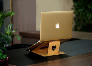 Wholesale <strong>Folding</strong> Bamboo <strong>Lap</strong> Holder Portable Storage Computer Holder <strong>Tray</strong> Desktop Laptop Stand <strong>Desk</strong> Holders - Product Image 2