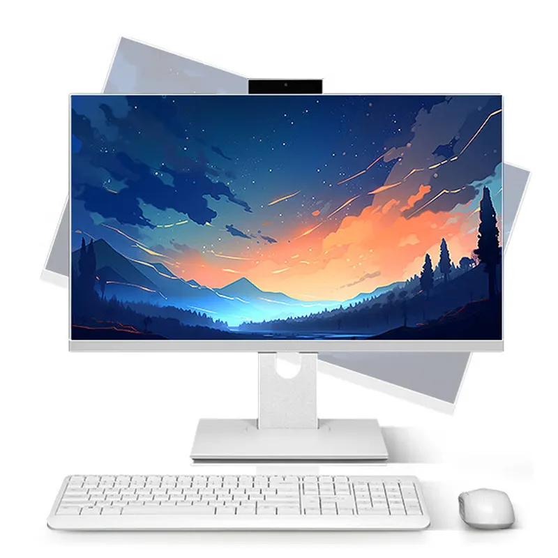 Laptop sentuh 24 "27" I7 Aio SSD 128g 256g 512g permainan komersial Barebone komputer Pc semua dalam satu