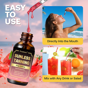 Solution Autobronzante Liquide à <span class=keywords><strong>Boire</strong></span> Goût Fraise Naturelle Végétalienne Marque Blanche – Complément Soin de la Peau pour Adolescents - Product Image 5