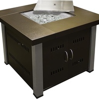 38 pouces (environ) Table de foyer extérieur au propane de 96,5 cm avec foyer transparent et finition bicolore