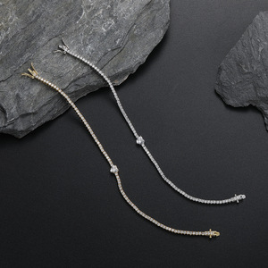 2mm Heart Tennis <b>Bracelet</b> Women's Tennis Chain Couple <b>Stacked</b> Wind Heart Men's <b>Bracelet</b> Tanjing Fashion Lijing Necklace - Product Image 2