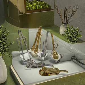 Estante para Cubiertos de Acero Inoxidable Dorado Ecológico, Escurridor, Soporte para Cucharas, Estante para Sopera, Soporte para Cucharones Grandes, para Restaurante - Product Image 3