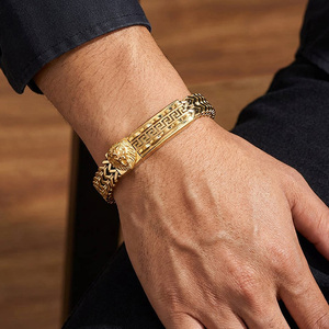 Men's Gold Plated Lion Head <b>Chain</b> Bracelet Classic Animal Pattern Stainless Steel Bracelet Magnetic Retro Fashion Jewelry Gift - Product Image 4
