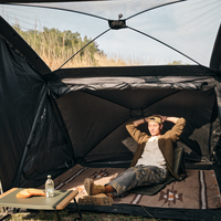 Tente triangulaire brevetée pour 3 personnes tente pop-up rapide avec fenêtre latérale transparente
