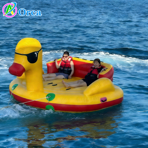 เรือเป็ดยางเป่าลม ของเล่นน้ำ รูปแบบเป็ด สำหรับลากเล่นในน้ำ สำหรับเด็กและผู้ใหญ่ - Product Image 1