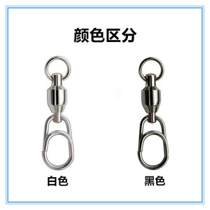 Anneau pivotant avec mousqueton ovale à tête unique soudée, nickelé, accessoire de pêche - Product Image 3