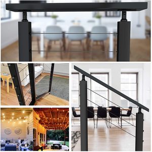 Cable <span class=keywords><strong>de</strong></span> acero inoxidable T316 para barandilla <span class=keywords><strong>de</strong></span> escalera interior, <span class=keywords><strong>cuerda</strong></span> <span class=keywords><strong>de</strong></span> alambre negra, 1/8, Avión <span class=keywords><strong>de</strong></span> grado marino, balaustrada artesanal, 7x7.300 pies W - Product Image 3