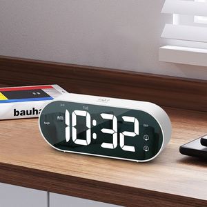 <b>Battery</b> Powered Electronic LED Digital Music Alarm <b>Clock</b> Calendars Modern Minimalist Design for Bedroom Office Living Room Use - Product Image 3