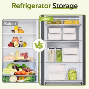 Refrigerator <b>Storage</b> <b>Box</b> PP Plastic Food Grade Crisper <b>Kitchen</b> Fruit Vegetable Egg Freezer sealed <b>Box</b> with Lid 1-3L Capacity - Product Image 4