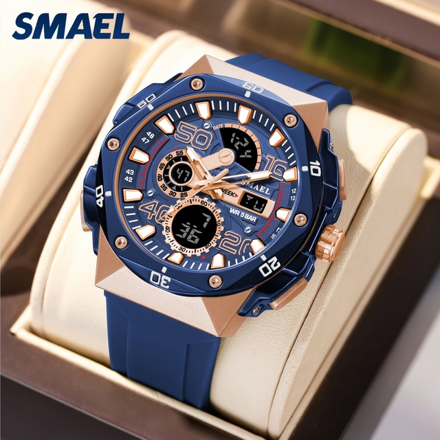 SMAEL 8113 New Design Digital Waterproof Sports Chronograph Watch with Alarm and Luminous Features 5BAR Water Resistance