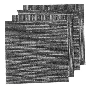 Beli ubin karpet kantor komersial 50x50 persegi seni lantai abu-abu PVC karpet dukungan ubin untuk dijual