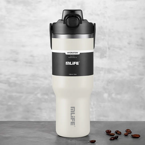 Bouteille d'eau isolée pour le sport et la salle de sport, <span class=keywords><strong>personnalisée</strong></span>, portable, à ouverture en un clic, étanche, 32 oz, en acier inoxydable, gobelet avec poignée - Product Image 3