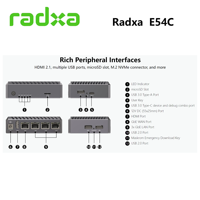 Carte de développement informatique Radxa E54c Ai Edge Network Computer, Rockchip RK3582 Dual A76 et Quad A55, NPU 5 TOPS, 4x GBE, NVMe