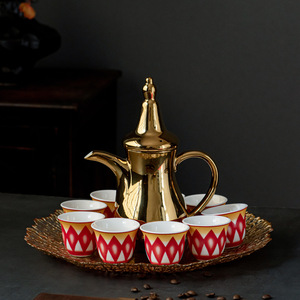 Set di Tazze in Ceramica Stile Mediorientale da 70ml (6/12 Pezzi) Colori Vivaci Logo Personalizzabile Regalo Aziendale Lavabile in Lavastoviglie e Microonde - Product Image 1