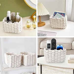 Cesta de Almacenamiento Portátil Ecológica de Cuerda de Algodón con Tapa, Diseño Moderno, Multifuncional para Uso en Múltiples Propósitos (Ropa, Juguetes, Ropa Sucia) - Product Image 3