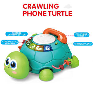 Juguete de Tortuga <span class=keywords><strong>El</strong></span>éctrica Interactiva con Inducción, Accesorios de Desarrollo para Bebés, Teléfono Musical Educativo para Niños Pequeños - Product Image 2