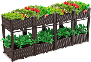 Jardinera Elevada de Plástico, Macetas Elevadas para Cultivar Verduras, Flores y Hierbas, Contenedor de Cultivo - Product Image 2