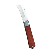Couteau pliant avec manche en bois, couteau pliant utilitaire, couteau pliant de qualité, lame en acier inoxydable, manche en bois de poirier, ensemble complet