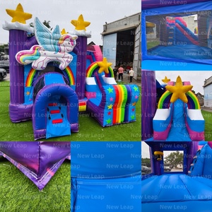 บ้านลมเป่าลมสีม่วงรูปม้าโพนี่พร้อมสไลเดอร์และซุ้มโค้งธีมปราสาท - Product Image 2