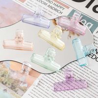 Clips de reliure en acrylique transparent couleur bonbon, clips à longue queue et clips à nœud pour l'école, le bureau et le rangement de cuisine
