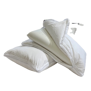 Grosir <span class=keywords><strong>3</strong></span> lapisan bantal leher dapat disesuaikan bantal Interlayer inti bulu angsa dan busa memori - Product Image 1