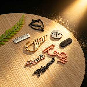 Etiqueta metálica personalizada OEM para ropa, grabada con láser y con logotipo en relieve, para marcas de moda. - Product Image 2