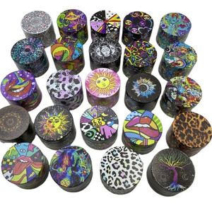 Logo kustom grosir cetakan seluruh tubuh 50 mm-4 bagian penggiling seng logam campuran penggiling tembakau aksesoris toko asap - Product Image 4