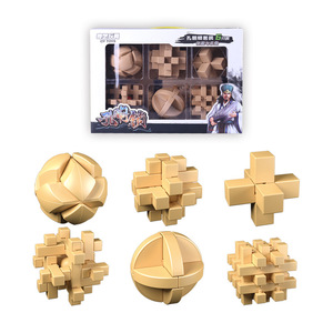 Kongming Lock 6-Piece Set Wooden Puzzle Educational Toy For Kids And Adults - Product Image 3