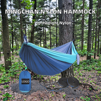Hamac de camping double pliable moderne et léger en nylon parachute 210T avec logo personnalisé pour l'extérieur – Vente en gros