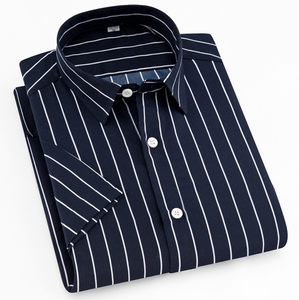Nuova <span class=keywords><strong>Camicia</strong></span> <span class=keywords><strong>Uomo</strong></span> 2026 Antirughe a Righe Mezza <span class=keywords><strong>Manica</strong></span> in Cotone Oxford <span class=keywords><strong>Taglie</strong></span> <span class=keywords><strong>Forti</strong></span> 100% Cotone con Colletto alla Coreana - Product Image 5