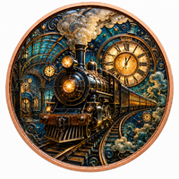 Pièce de monnaie en cuivre pur 999 de 1 oz, version Manga, série Train à vapeur, couleur UV 3D en relief, édition de collection