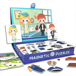 <span class=keywords><strong>Livre</strong></span> de puzzle magnétique cognitif pratique pour enfants - Jouet d'habillage pour le jeu créatif et le développement des compétences précoce - Product Image 1