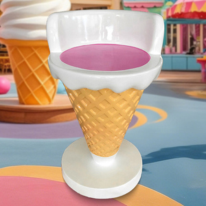 Sedie e Tavoli in Fibra <span class=keywords><strong>di</strong></span> Vetro a Forma <span class=keywords><strong>di</strong></span> Gelato per Esterni, <span class=keywords><strong>Mobili</strong></span> Durevoli in Resina per Parchi a Tema e Uso Commerciale - Product Image 1