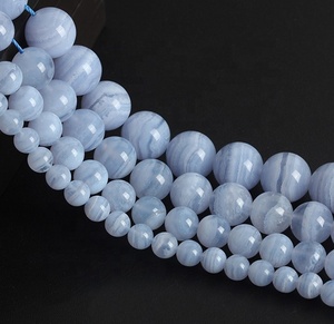 Perles Rondes en Calcédoine Naturelle, <span class=keywords><strong>Agate</strong></span> Blue Lace et <span class=keywords><strong>Agate</strong></span> Violette pour la Fabrication de Bijoux et la Conception Artisanale - Product Image 1