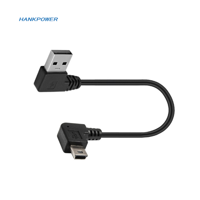 Customize Available 90 Degree Right Left Angle USB 2.0 a Male to Mini 5 Pin USB Data Charging Cable for MP3 Camera