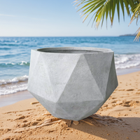 Pot de fleurs chinois pour l'extérieur, pot en béton pour le jardin, de haute qualité